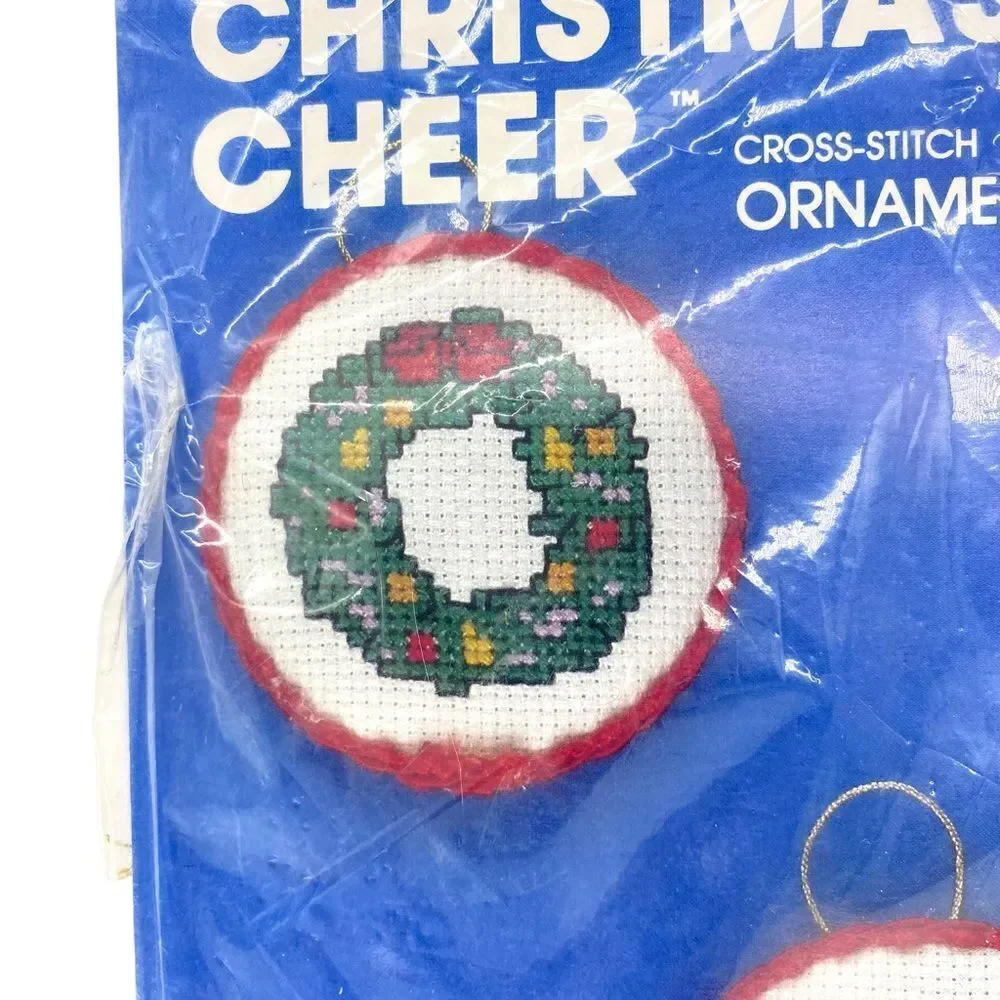 Vintage Christmas Cheer Cross Stitch Ornaments Kit